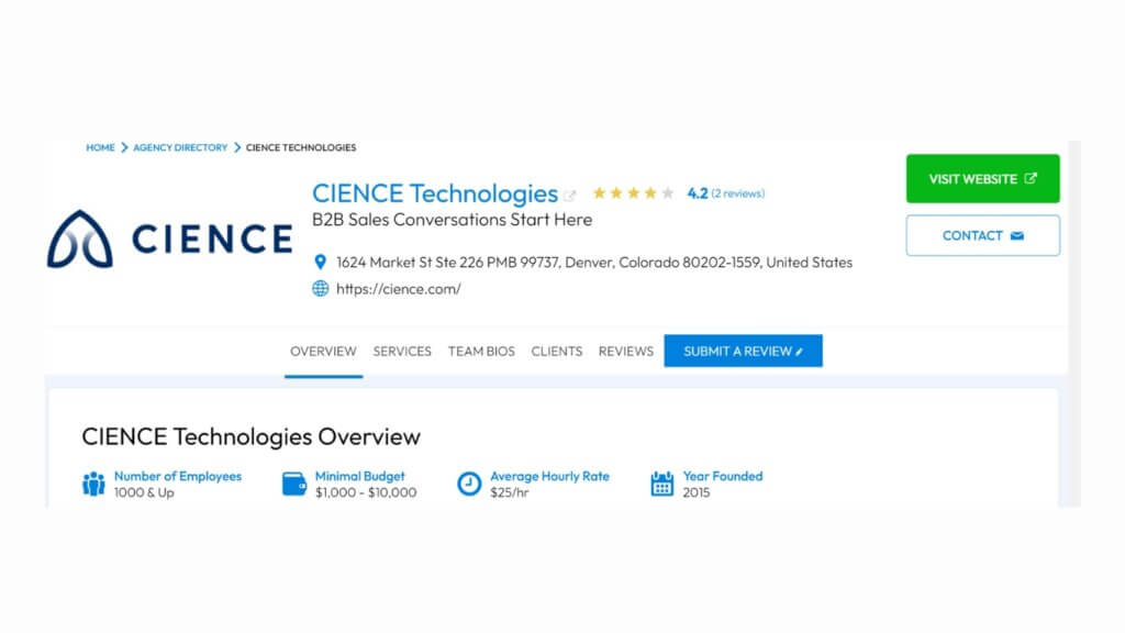 CIENCE Technologies : Lead Generation Company 2024